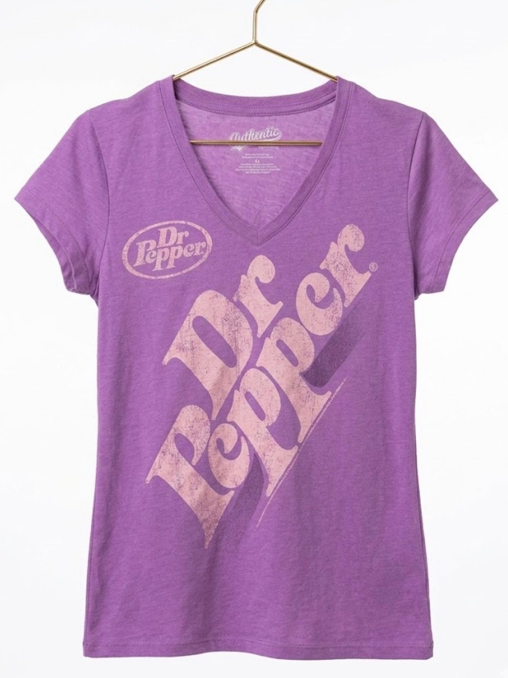 Y2K Dr Pepper Purple Graphic V-Neck Old Navy Collectabilitees Totally Classic!